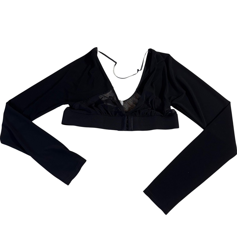 Joseph Ribkoff Mesh Bolero 6 Black Sheer Long Sleeve Hook Eye Front